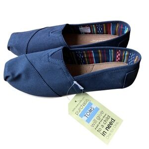 Toms Alpargata Classic Canvas Slip On Shoe navy Womens 9.5 NWT